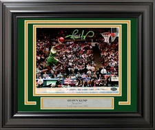 Shawn Kemp Signed Framed 8x10 Photo Supersonics Slam Dunk Contest MCS Holo