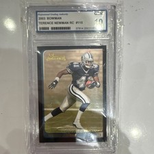 Bowman 2003 Terence Newman #115 Rookie GMA 10 Dallas Cowboys NFL Card. rookie card picture