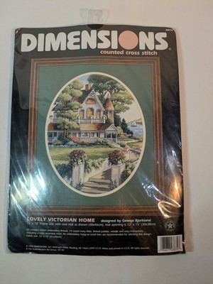 Dimensions Counted Cross Stitch Kit Lovely Victorian Home #3874 NOS