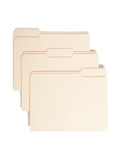 24 PCS File Folder 1/3Cut Tab Assorted Positions Letter Size Manila 11928