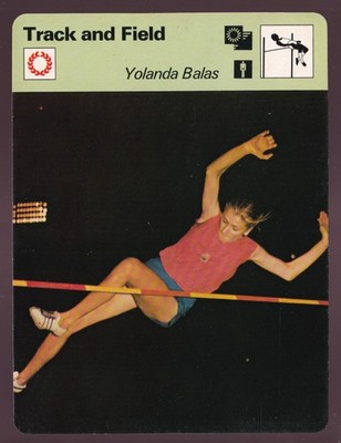 YOLANDA BALAS Romania High Jump Track & Field 1977 UK SPORTSCASTER CARD #14-01