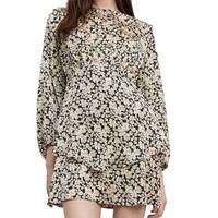 Zara Damen-Minikleid Schwarz Mit Beigen Blumen Xs