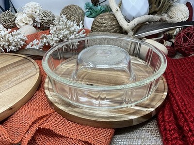 Vintage GLASBAKE Queen Anne Jello Mold Bundt Cake Pan Heavy Glass Dish 8 3/4'' W