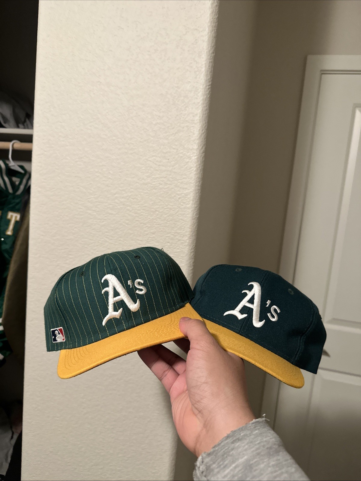 Oakland Athletics Pinstripe and 2 Toned Hat Sports Specialties Vintage Snapback