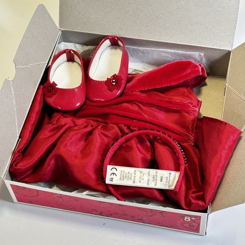 American Girl Doll 18” Rosy Red Holiday Dress Dress Shoes Christmas - Picture 8 of 9