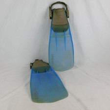 Beuchat Contact Dive Fins Blue Small Snorkeling Scuba Diving Open Heal