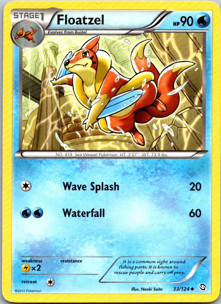 Floatzel 33/124 Dragons Exalted Pokemon TCG UC MP