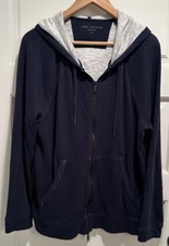 John Varvatos USA Zip Up Hoodie Sweatshirt Men  s Size M Cotton Double Lined Blue