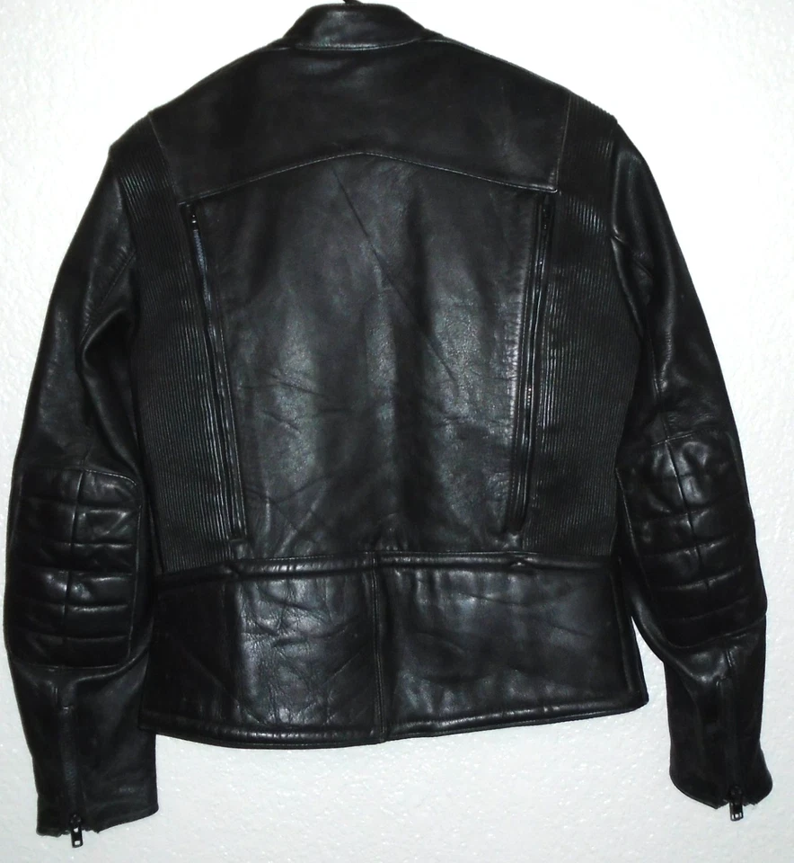 HEIN GERICKE BLACK Leather heavy Motorcycle Biker Jacket size 44 - Image 2 of 4