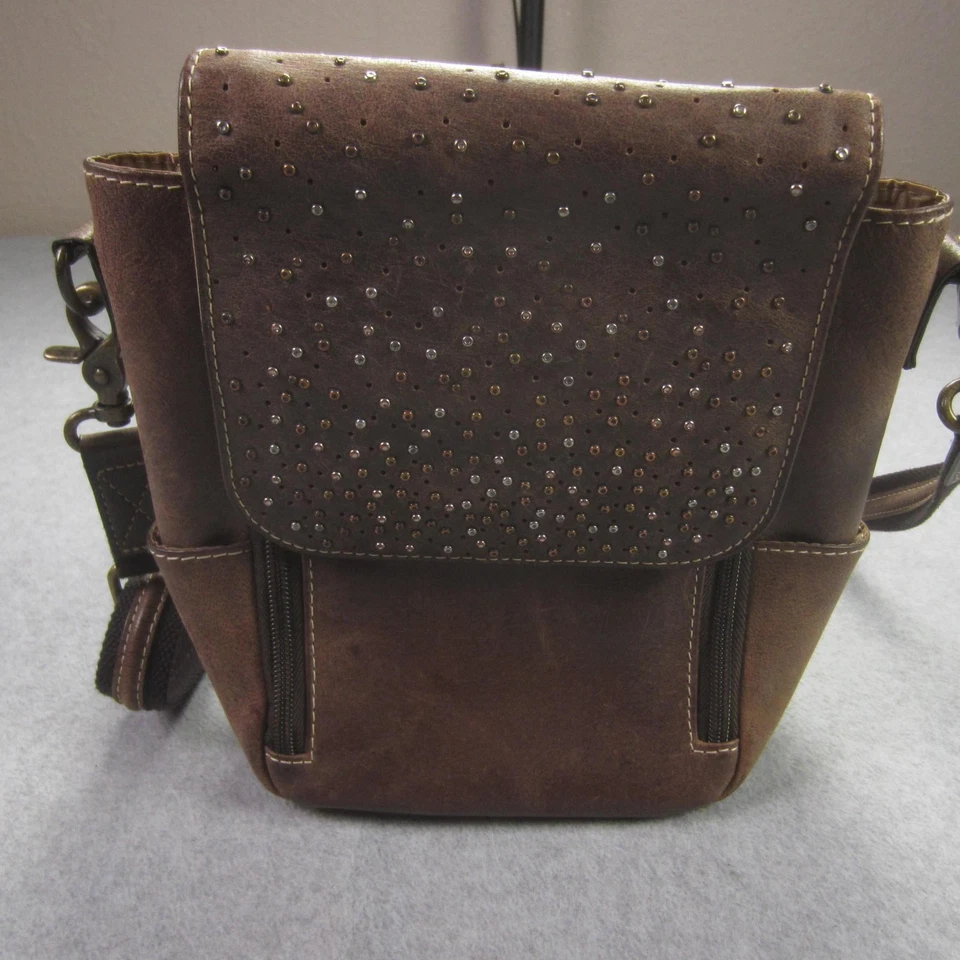 Gun Tote'n Mamas Crossbody Bag Womens Brown Leather Concealed Carry CCW Holster - Image 3 of 4