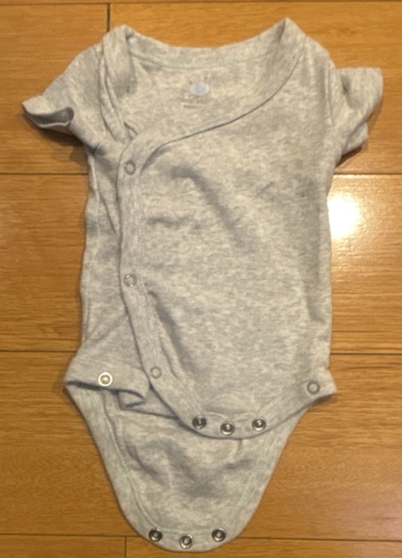 Cloud island Gray Short Sleeve Cotton One-Piece Bodysuit for Newborn Baby