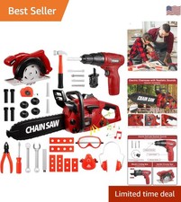 Imaginative Play Kids Tool Set - 36 PCS with Electric Drill  Chainsaw