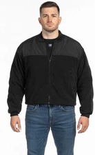 5.11 Tactical Series Jacket L Short Black Fleece Zip Up Nylon Shoulder Panels