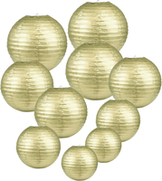 Goldene Papier Laterne Lampions Rund Lampenschirm Hochtzeit Dekoration Papierlat