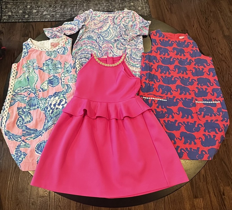 Lily Pulitzer Girl Lot Of 4 Dresses Size 10 Large Pre-owned Great Condition 