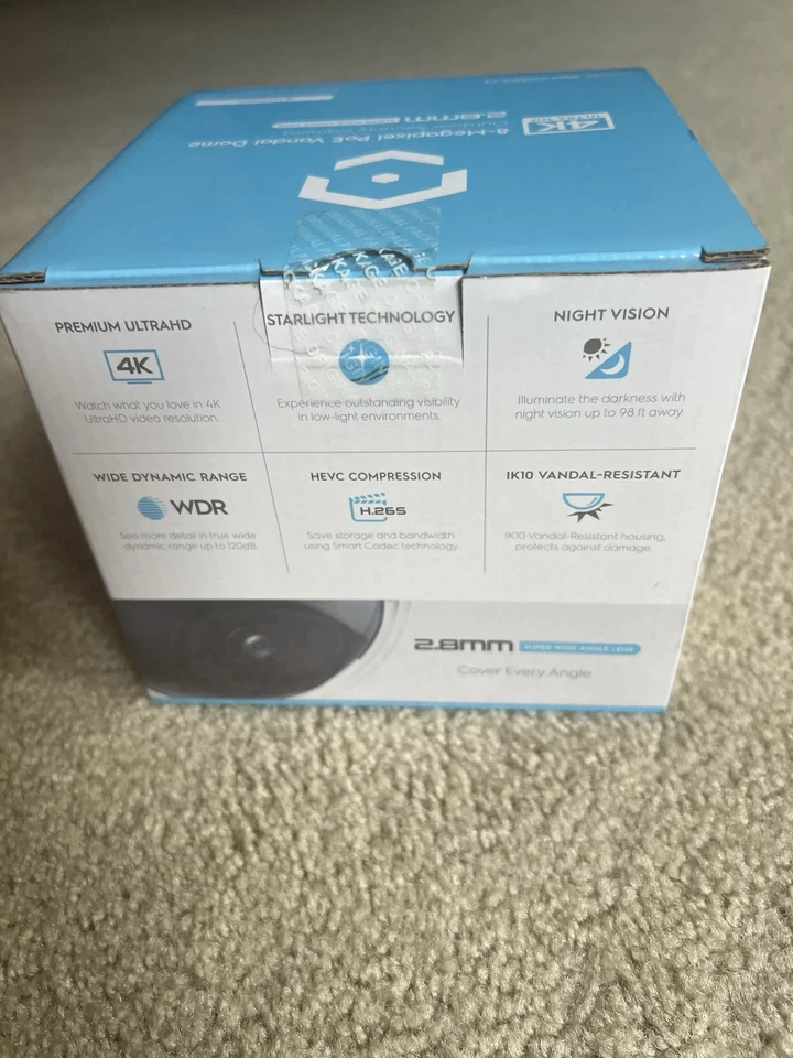 Amcrest 8MP PoE Vandal Dome Outdoor Security Camera 2.8mm Super Wide Angel Lens - Image 4 of 4