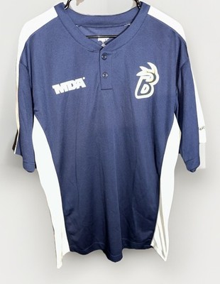 Waterloo Bucks Warmup Shirt L Coach Jason Nell Sig.  Rawlings Northwoods League