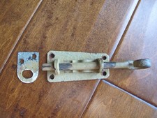 Vintage Iron Slide Bolt Latch Lock Reclaimed Door Cabinet Hardware