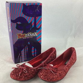 Funtasma Red Glitter Ballet Flats Pair With Bow Detail Boxed Size 10 M CP#939