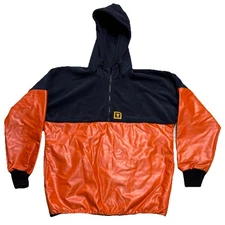 Guy Cotten Polartec Hoody 1/4 Zip Orange/Black Mens Sz XL USA Made