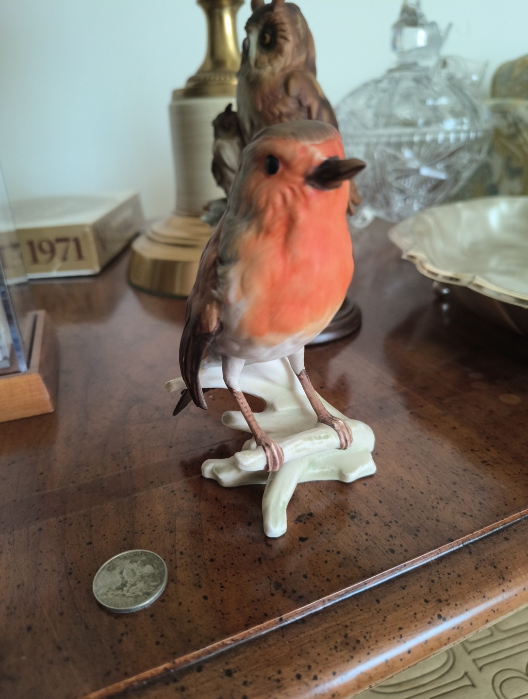 Goebel Porcelain Robin Figurine Rotkehlchen Rouge-gorge Bird Vintage Germany