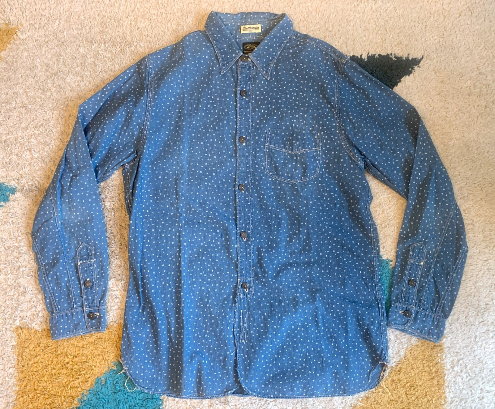 Shuttle Notes indigo dyed paisley pattern shirt, … - image 1