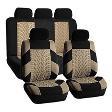 Car Seat Covers Premium Cloth - Universal Fit, Automotive, Low Beige Full Set