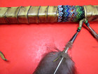 NATIVE AMERICAN BEADED PIPE LEATHER DROPS BELLS CONES ANTIQUE SW INDIAN ANTIQUE — photo 7
