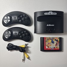 Sega Genesis AtGames Classic Console 80 Built in Games Controllers Game READ DES