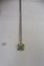 Designer Halskette Michal Golan Anhänger Aventurin grüne Kristalle Nil Sammlung