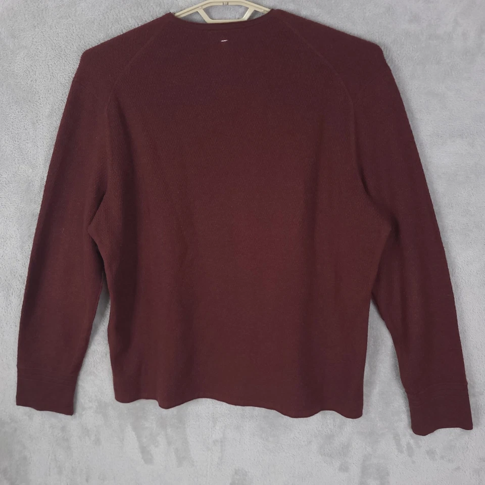 Rag & Bone Sweater Mens 2XL Burgundy  Wool Blend Finch Ribbed Crew Neck - Image 2 of 4