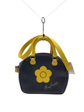MARY QUANT Flower Motif Shoulder Bag Black