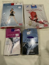 4x Lot Mondor Dance Nylon Tights Durable Resistant Youth Girls Size 8-10 NWT