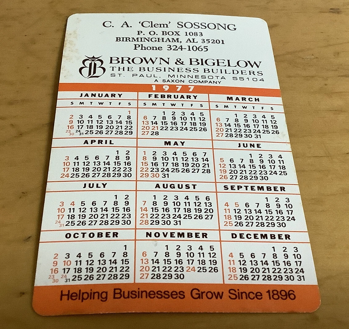 Brown & Bigelow Advertising Pocket Calendar 1977 | eBay brown-bigelow-advertising-pocket-calendar-1977-ebay