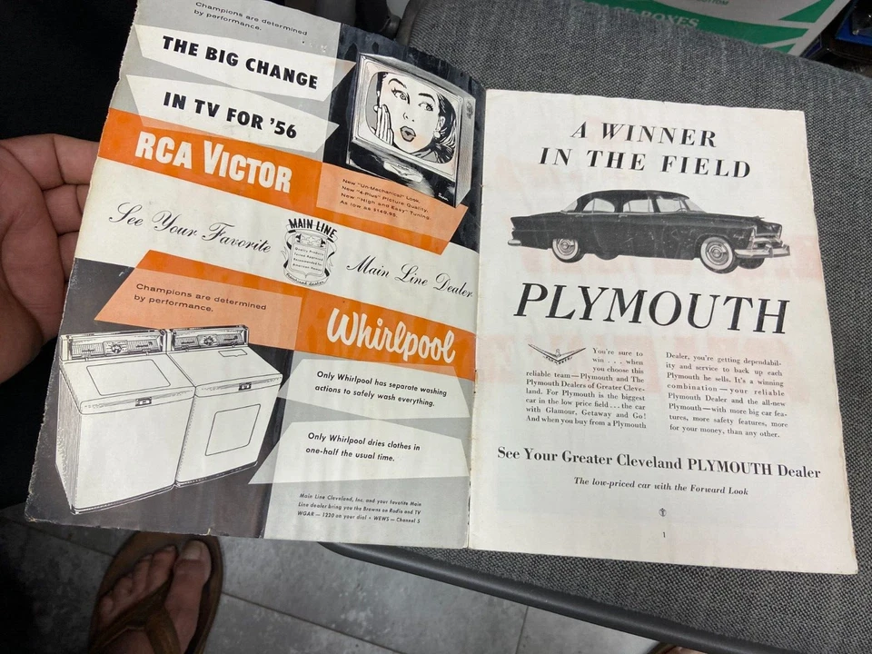 1955 SEPT 10 NFL Football Program Detroit Lions VS Cleveland Browns 2323 - Image 4 of 4