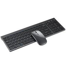 Slim Rechargeable Bluetooth Keyboard and Mouse Set for Laptop Computer 2.4G U...