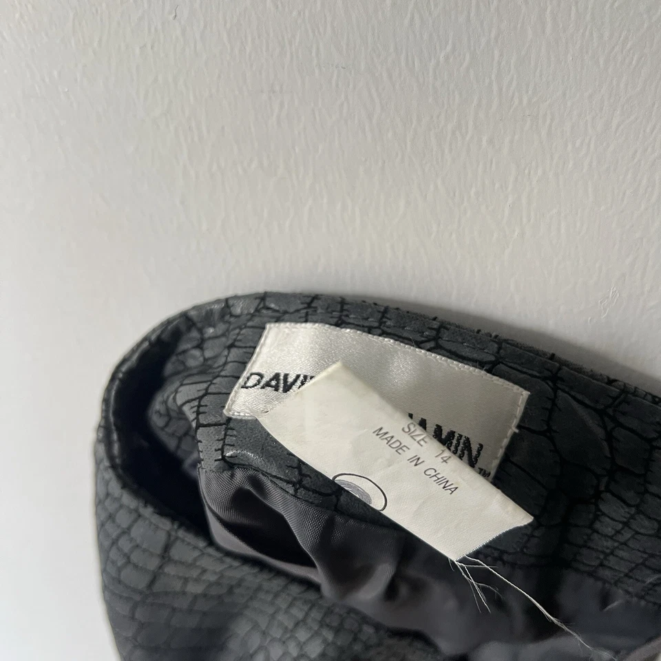 Vintage 90s David Benjamin 100% leather snakeprint skirt size 14 - Image 2 of 4