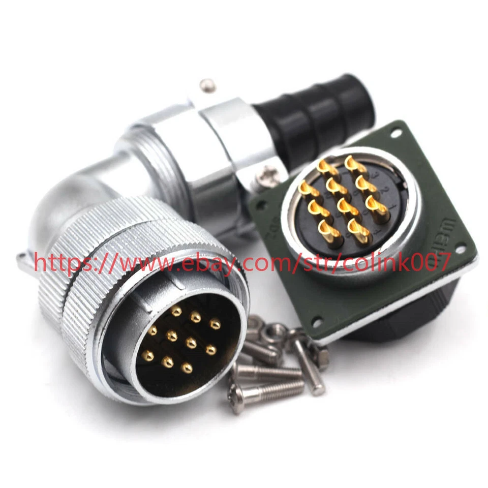 WF28mm 10Pin Waterproof Connector,IP67 Aviation Bulkhead Power Cable Connectors - Image 2 of 4