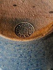 Accolay Carafe Pichet Broc Vase Céramique Grès beu/gris Coulures Vintage