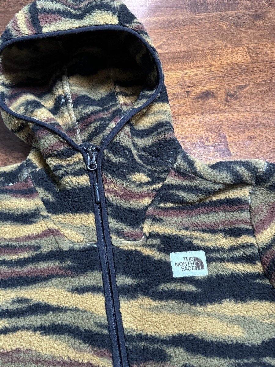 The North Face Campshire Fleece Pullover Kangaroo Hoodie Tiger Stripes  Small S