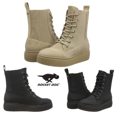 Rocket Dog Aggie Damen-Stiefelette Plateau Schnürung UVP £90