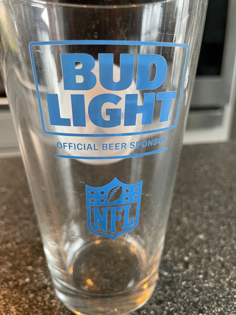 Bud Light Beer, Steelers NFL Official Beer Sponsor 16 OZ Bar Glass