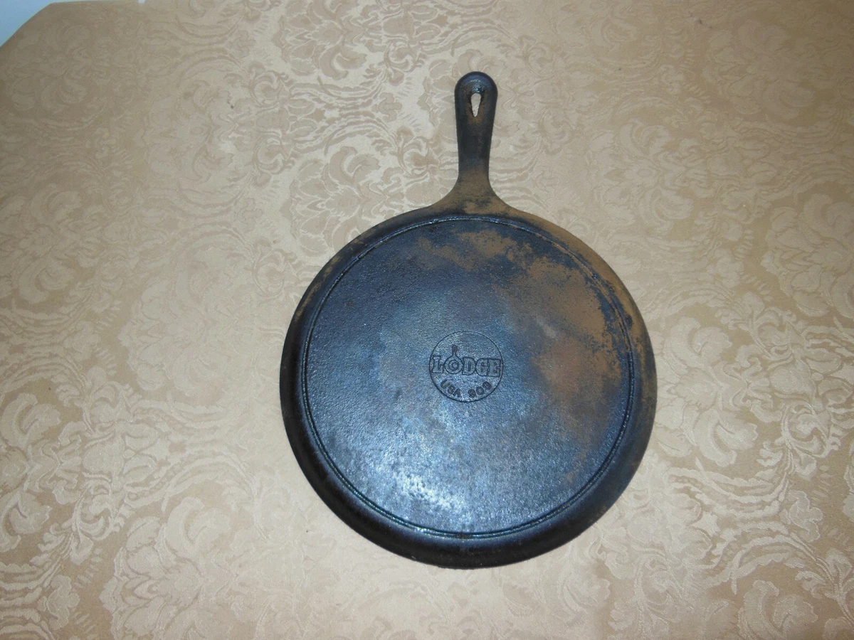 Lodge USA 90G 10 1/2 Cast Iron Round Griddle Flat Skillet Pan 10.5