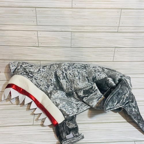 Grumpy Shark Dog Halloween Costume Tag Size Large 2 Soft Back to Belly Straps - Picture 7 of 11