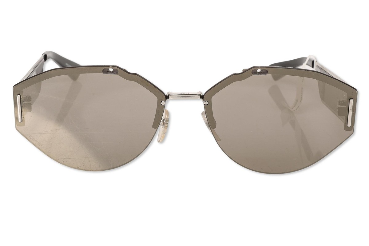 Dior Homme 0233s 010/qv Palladium/grey Unisex sunglasses W/DEFECT 
