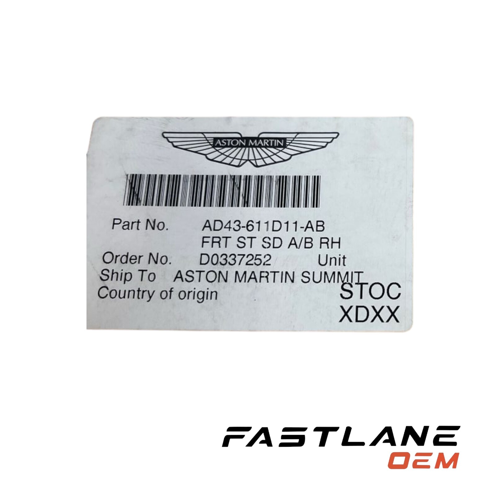 2010-2018 ASTON MARTIN RAPIDE FRONT RIGHT SEAT MODULE  NEW OEM AD43-611D11-AB