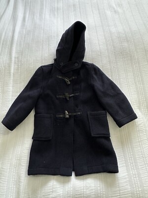 Vintage 1970s Boys Navy Blue Duffle Coat Age Years England
