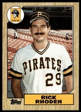 1987 Topps Baseball Card Rick Rhoden Pittsburgh Pirates #365