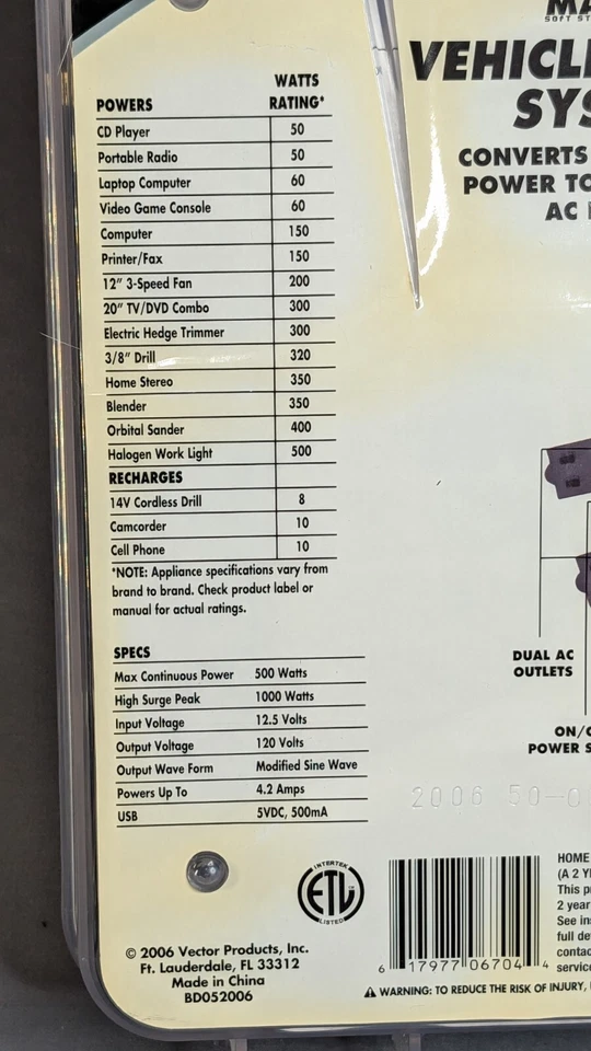 New Power on Board Vehicle Power System Power Inverter - Image 3 of 3