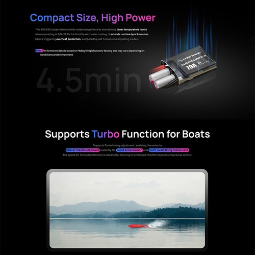 HOBBYWING Seaking PRO 70A G2 Brushless ESC For Mini ECO Mono Hydro Class Boat - Picture 12 of 17